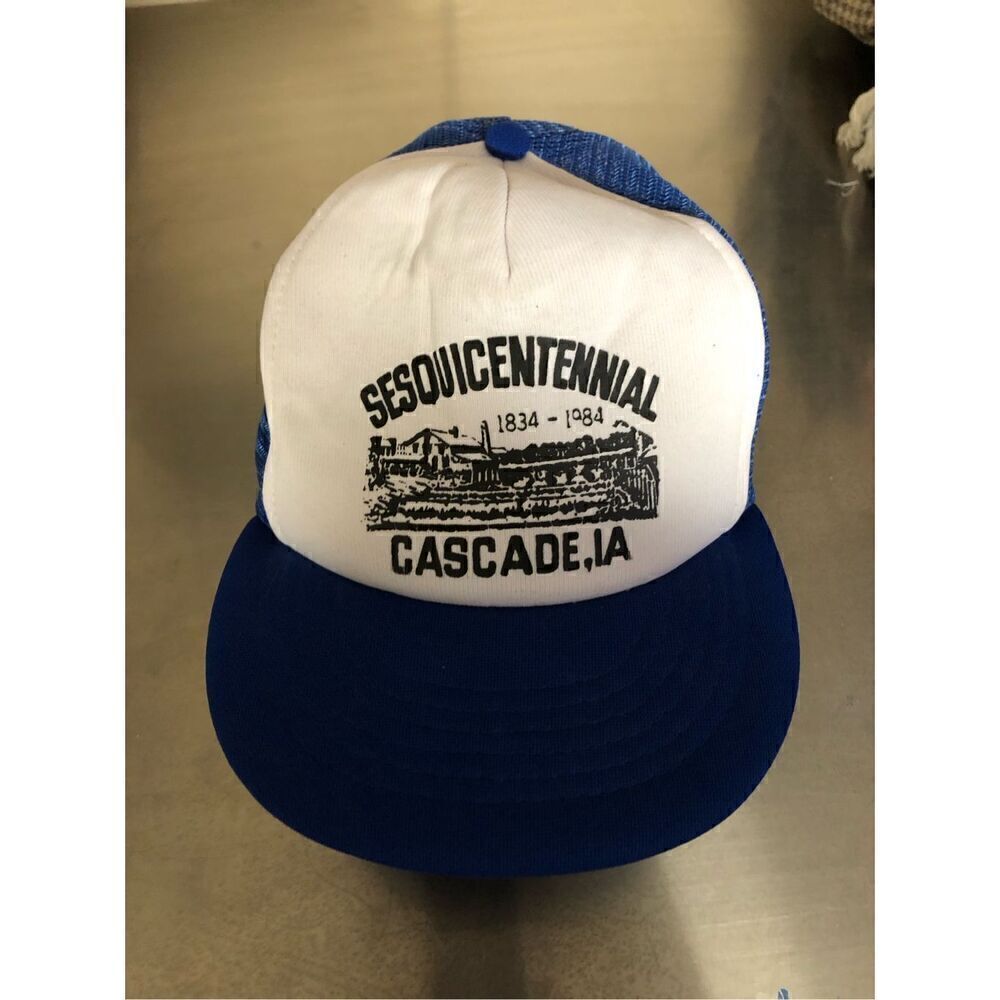 Cascade Iowa Sesquicentennial Hat Mesh SnapBack Vintage Chetah